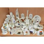 A COLLECTION OF OVER THIRTY PIECES OF CRESTED CHINA, to include a Willow Art Keswick 'Ruskin's