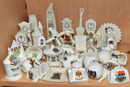 A COLLECTION OF OVER THIRTY PIECES OF CRESTED CHINA, to include a Willow Art Keswick 'Ruskin's