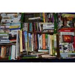 SIX BOXES OF ASSORTED FICTION AND NON FICTION BOOKS, to include four childrens pony books signed