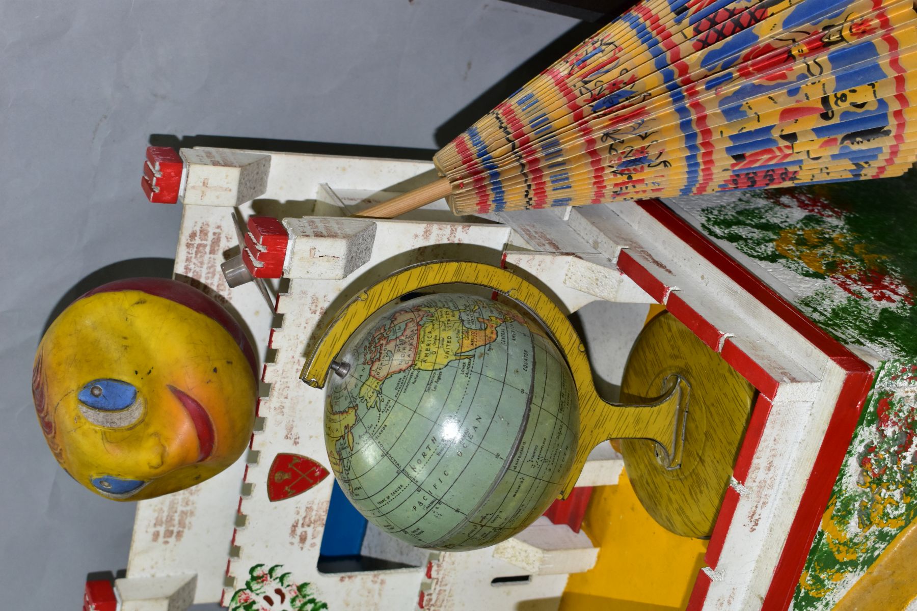 TWO BOXES OF VINTAGE TOYS AND BOARD GAMES AND A WOODEN FORT, including J & L Randall Ltd 'Colour - Image 8 of 12