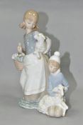 TWO LLADRO FIGURINES, comprising no 4835 Girl with Lamb, designed by Juan Huerta, issued 1972-