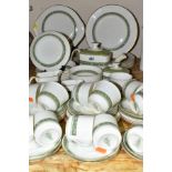 A SIXTY TWO PIECE ROYAL DOULTON RONDELAY H5004 DINNER SERVICE with green, grey or black