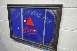 A BASS & CO'S PALE ALE ADVERTISING MIRROR length 73cm x height 53cm (ideal for restoration)