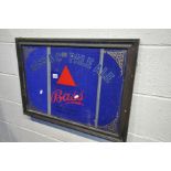 A BASS & CO'S PALE ALE ADVERTISING MIRROR length 73cm x height 53cm (ideal for restoration)