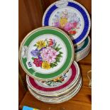 A SET OF BONE CHINA ROYAL HORTICULTURAL SOCIETY CHELSEA FLOWER SHOW YEAR PLATES, 1981 TO 1990 AND