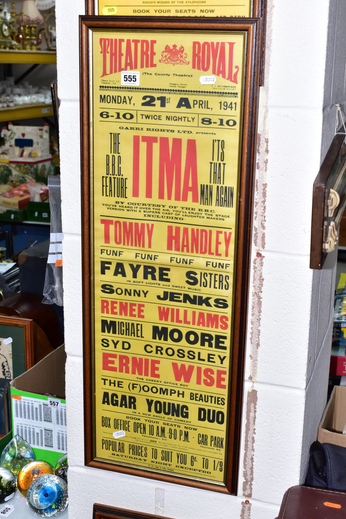 THREE FRAMED AND GLAZED FACSIMILE THEATRE ROYAL POSTERS, (one with Lincoln in brackets and another