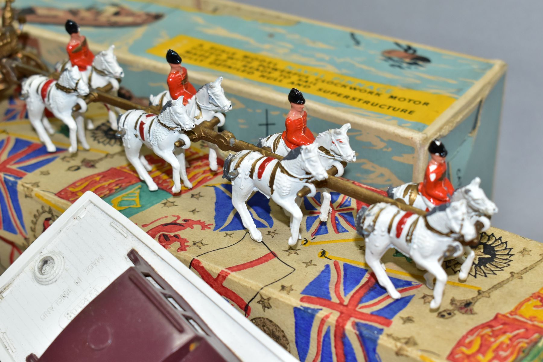 BOXED TIMPO 12216H PAINTED LEAD FIGURE OF QUEEN ELIZABETH AND HORSE, she is seated side saddle and - Image 7 of 7