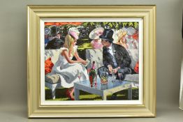 SHERREE VALENTINE DAINES (BRITISH 1959), 'ASCOT GLAMOUR', a signed limited edition print of