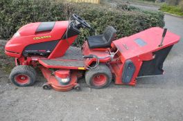 A COUNTAX HYDROSTATIC C600H RIDE ON LAWN MOWER with grass collection box and a sweeping