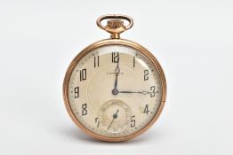 A 'CYMREX' OPEN FACE POCKET WATCH, round silver dial signed 'Cymrex', Arabic numerals, seconds