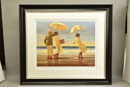 JACK VETTRIANO (BRITISH 1951) 'THE PICNIC PARTY' a signed limited edition print of three figures