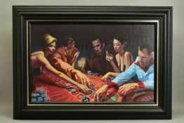 GABE LEONARD (AMERICAL CONTEMPORARY) 'POINT INSTANCE', a limited edition print of gamblers placing