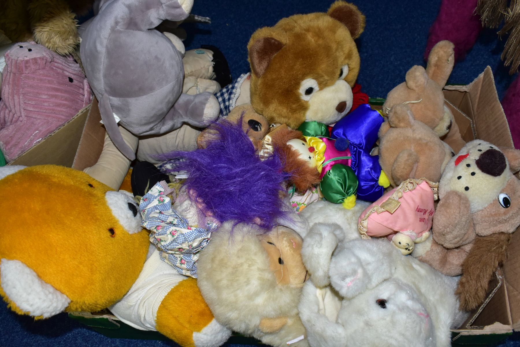 THREE BOXES AND LOOSE SOFT TOYS, DOLLS, DOLLS PRAM AND CRADLE, to include approximately eighteen - Image 13 of 13