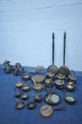 A QUANTITY OF BRASS AND COPPERWARE, to include six kettles, various pans, two trivets, two