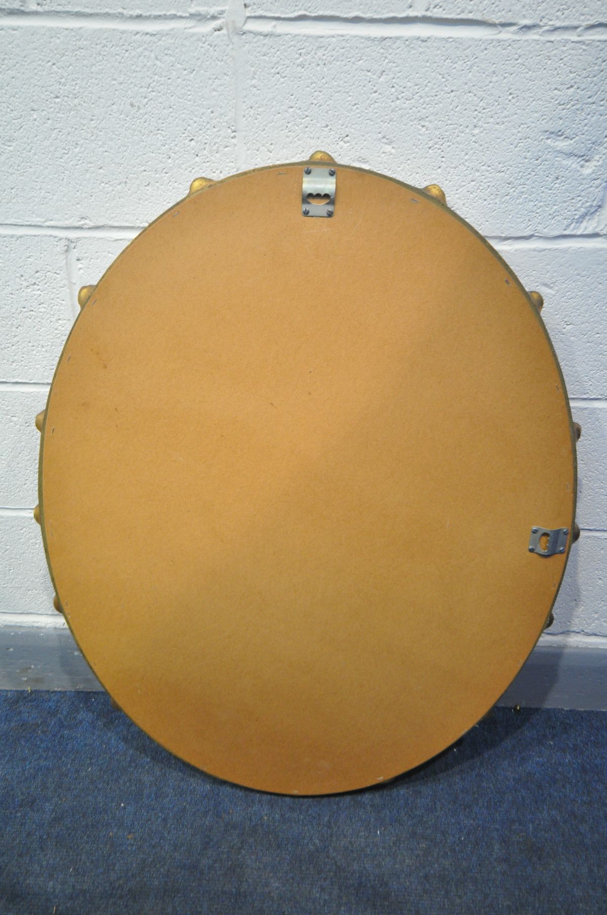 A LATE 20TH CENTURY GILT FRAMED OVAL WALL MIRROR, with foliate and rose head decorations, 97cm x - Image 3 of 3