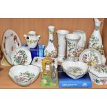 A GROUP OF AYNSLEY AND OTHER CERAMICS, to include a boxed Aynsley Wild Tudor leaf tray and Cottage