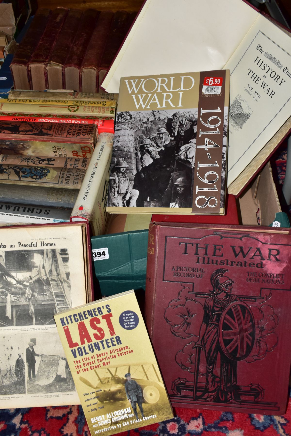 TWO BOXES OF MILITARY HISTORY BOOKS, about the First World War to include 'The Times History of