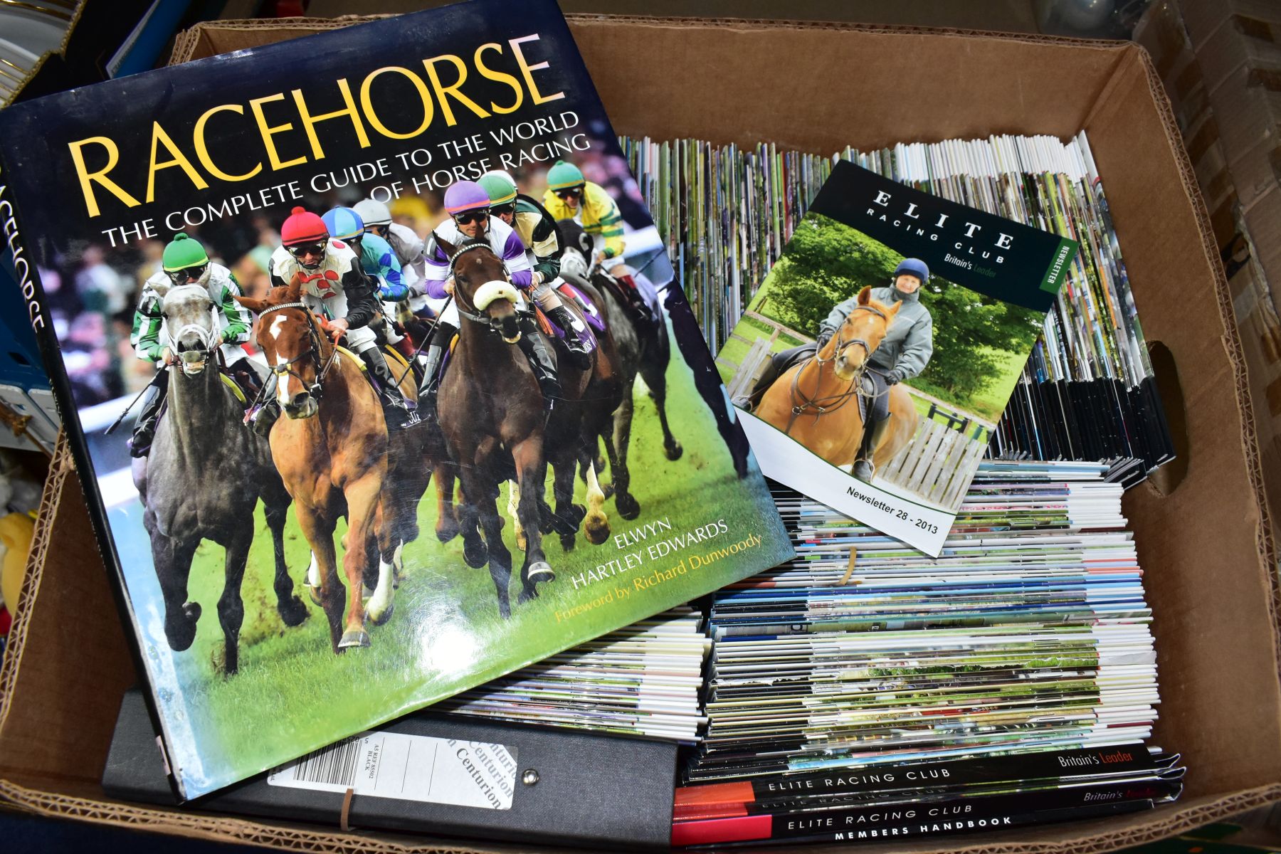 FOUR BOXES OF HORSE RACING BOOKS AND EPHEMERA, seventeen books with titles to include jockeys' - Image 5 of 5