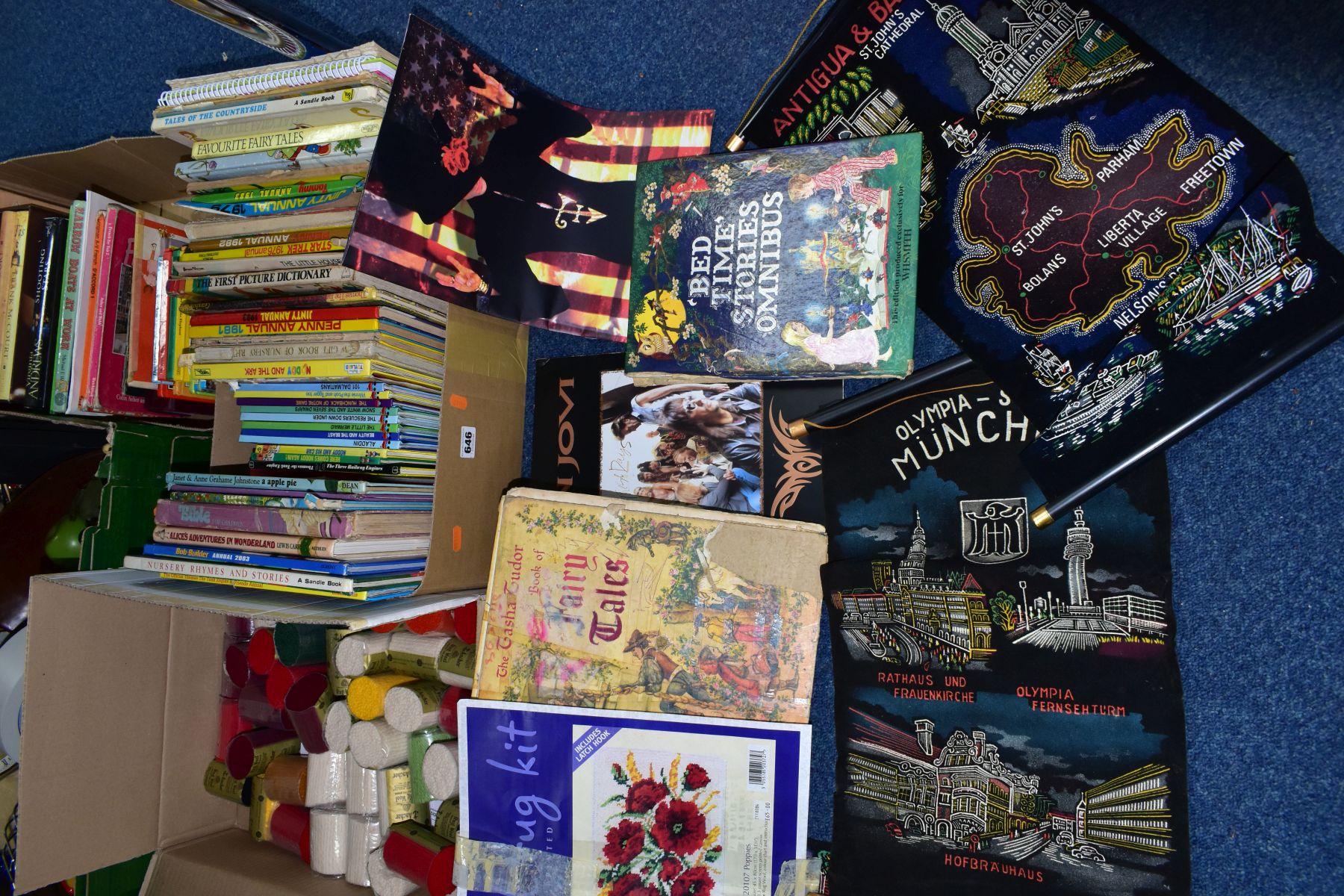 FIVE BOXES AND LOOSE BOOKS, CDS, DVDS, RUG MAKING KITS AND SUNDRY ITEMS, to include seventy books - Image 2 of 14