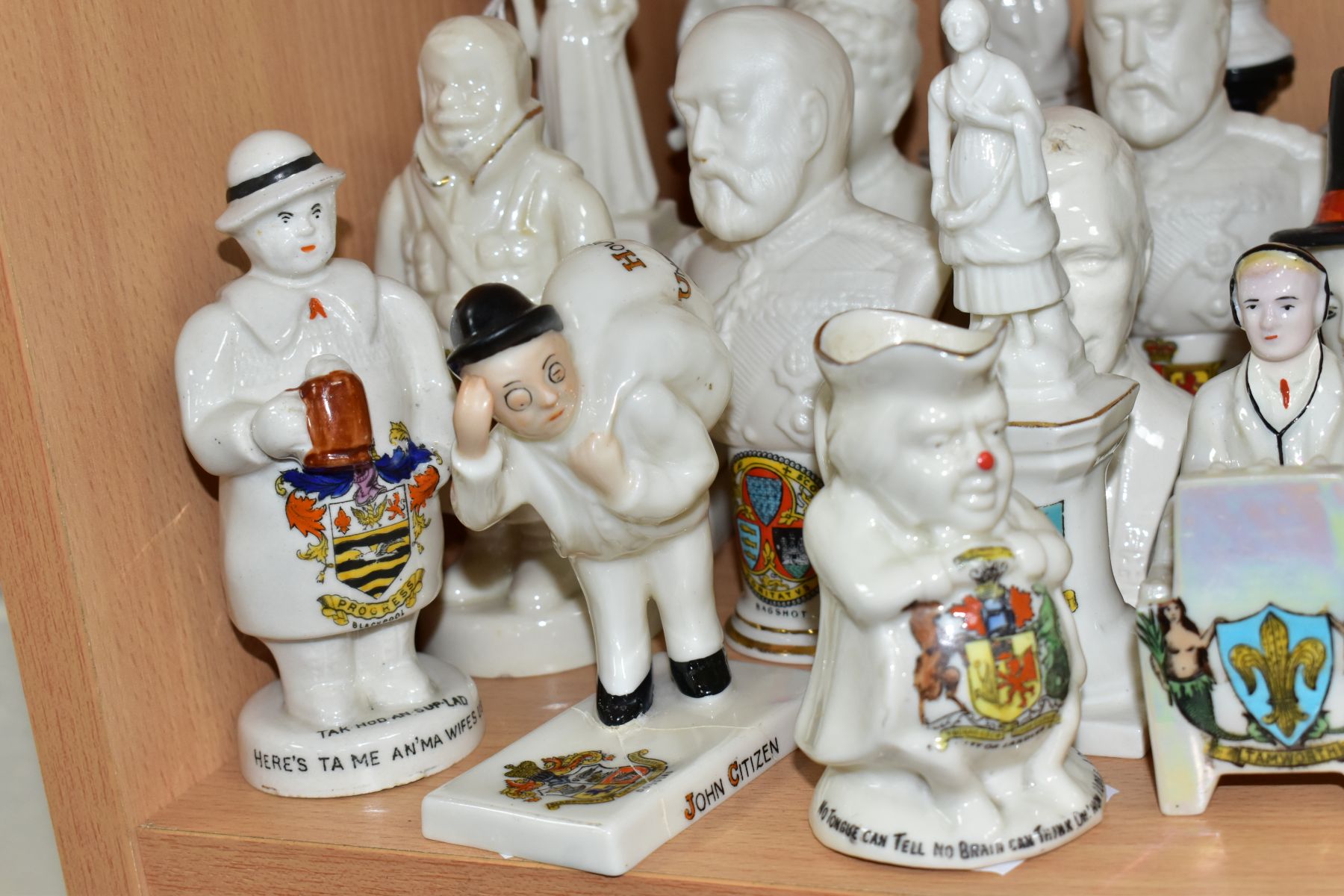 APPROXIMATELY TWENTY EIGHT CRESTED CHINA BUSTS AND FIGURES, ETC, including a Willow Art statue of - Image 3 of 9