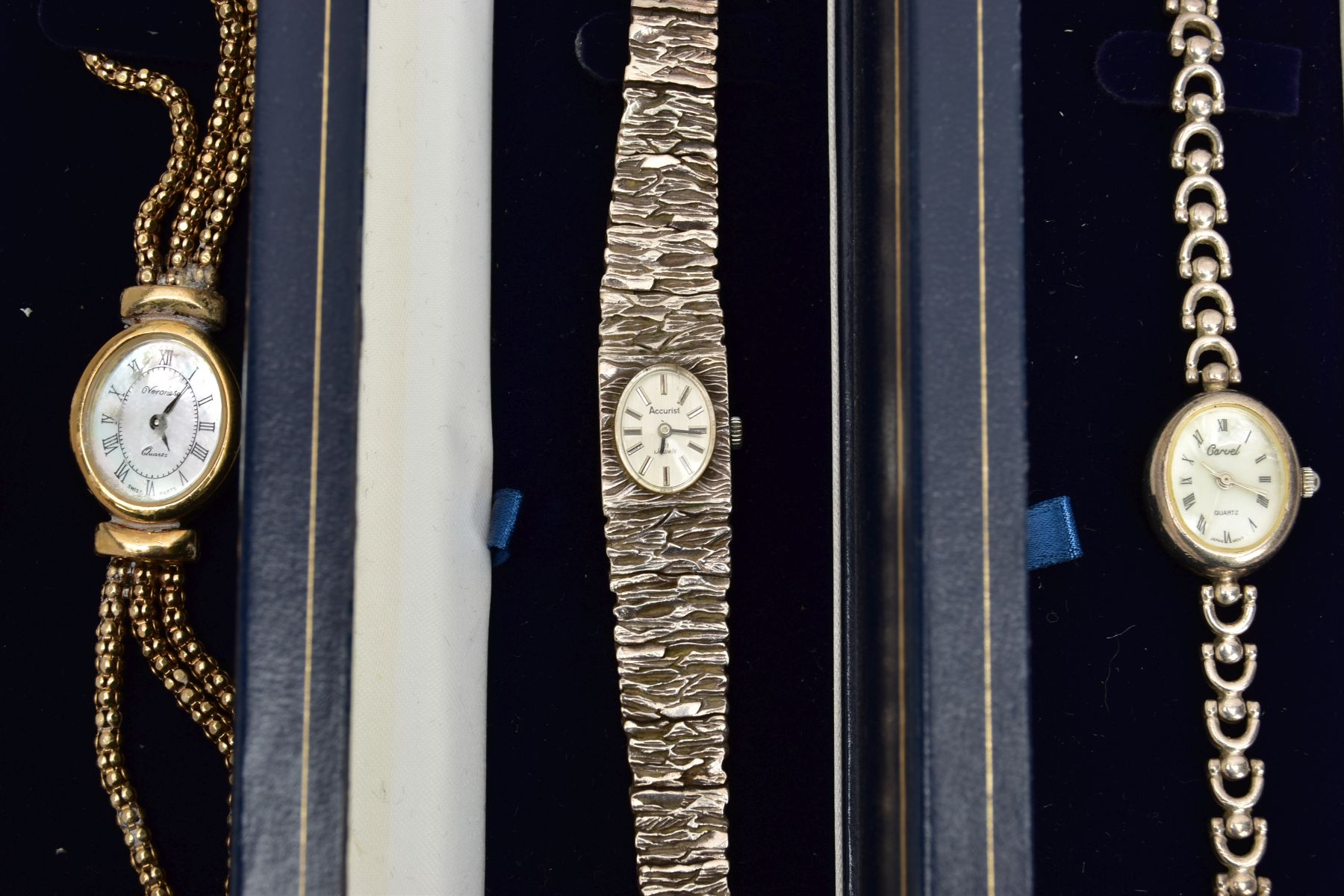 A BOX OF ASSORTED LADY'S SILVER WRISTWATCHES, six wristwatches names to include Accurist, - Image 3 of 3