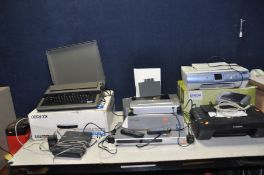 A COLLECTION OF VINTAGE AND MORE RECENT ELECTRONICS including a Panasonic KX-R300 electric