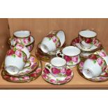 A TWENTY EIGHT PIECE ROYAL ALBERT OLD ENGLISH ROSE TEA SET, comprising eight tea cups (one a
