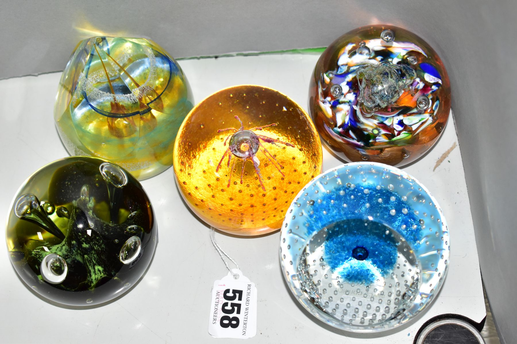 FIVE CAITHNESS GLASS PAPERWEIGHTS, three being limited editions, comprising 'Moonflower', 'Mists - Image 2 of 6