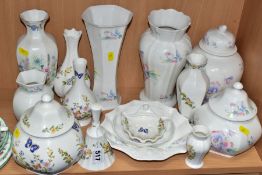 A COLLECTION OF AYNSLEY COTTAGE GARDEN AND LITTLE SWEETHEART, to include vases, storage jars and