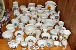 A COLLECTION OF CRESTED CHINA BY GOSS, CORONET WARE, Arcadian China, Carlton China and others, items