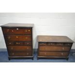 A STAG MINSTREL CHEST OF FOUR LONG AND THREE SHORT DRAWERS, width 82cm x depth 47cm x height