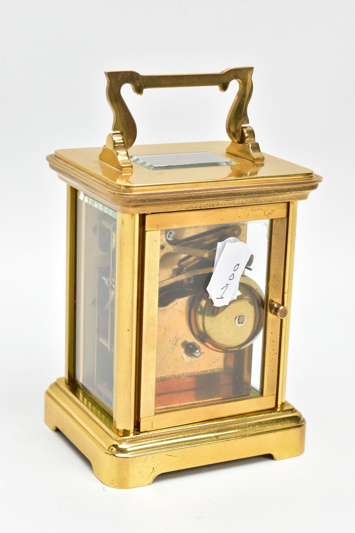 A FRENCH 19TH CENTURY CARRIAGE CLOCK, a white round face, black Roman numerals, signed 'Richard & - Image 4 of 6