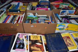 SIX BOXES OF BOOKS AND BOUND MAGAZINES, approximately one hundred and thirty books with titles to