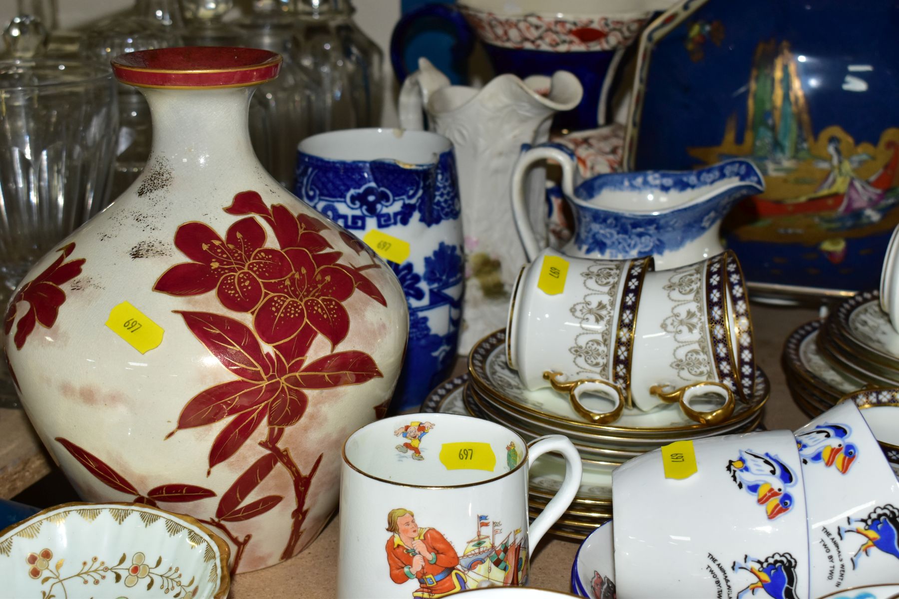 MINTON AND CAULDON TEA WARES ETC, comprising three Minton A519 trios with twin handled sandwich - Image 5 of 10