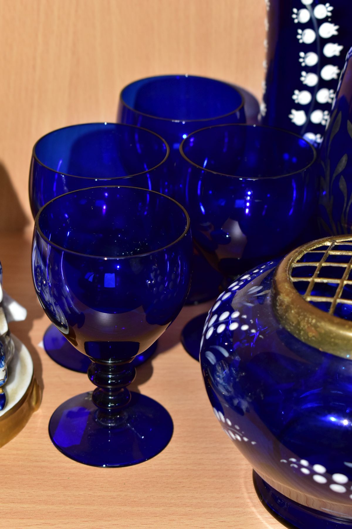 A COLLECTION OF COBALT BLUE GLASSWARES, seventeen pieces, largely late nineteenth and twentieth - Image 5 of 6