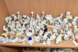 A QUANTITY OF ANIMAL RELATED CRESTED WARES, to include cats, dogs, pigs, frogs, swans etc, brands