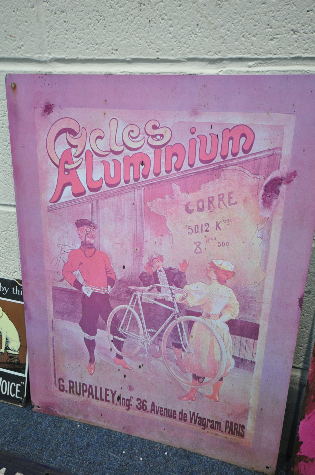 A PINK OGDENS SLICED WALNUT PLUG ENAMEL SIGN, width 45.5cm x height 60.5cm, a cycles aluminium sign, - Image 3 of 5