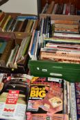 FOUR BOXES OF WOODWORK BOOKS, approximately ninety books about carpentry, tools, DIY and a few