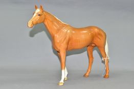 A BESWICK LARGE PALOMINO RACEHORSE, model no 1564, height 28cm, length approximately 36cm (Condition