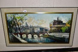 PAINTINGS AND PRINTS, to include Ninot (20th Century) 'Castle of St Angelo, Rome', a river