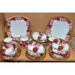 A THIRTY EIGHT PIECE ROYAL ALBERT OLD ENGLISH ROSE TEA SET, comprising ten tea cups, eleven saucers,