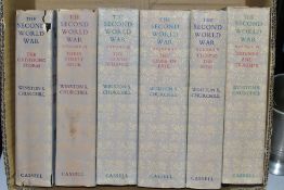 WINSTON S CHURCHILL 'THE SECOND WORLD WAR', six volume set, all first editions, first five volumes