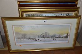 LANDSCAPE OILS AND PRINT, comprising of a river landscape signed M Gilson, approximate size 44 x