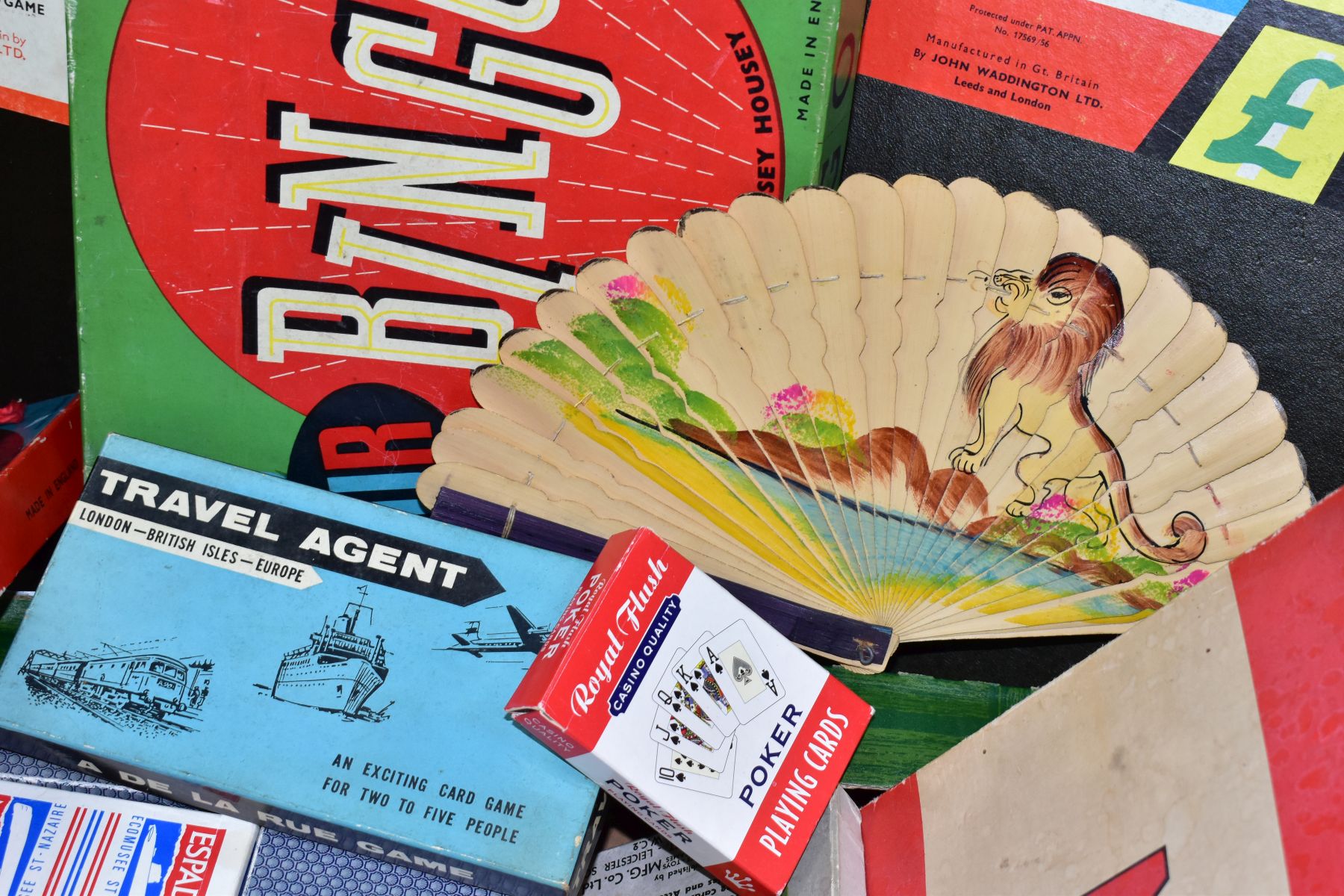 TWO BOXES OF VINTAGE TOYS AND BOARD GAMES AND A WOODEN FORT, including J & L Randall Ltd 'Colour - Image 9 of 12