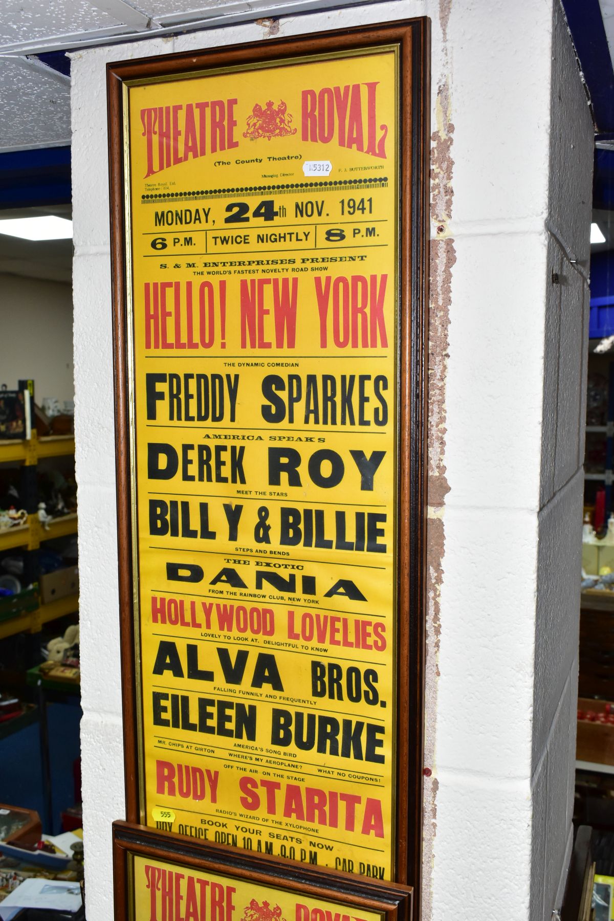 THREE FRAMED AND GLAZED FACSIMILE THEATRE ROYAL POSTERS, (one with Lincoln in brackets and another - Image 2 of 3