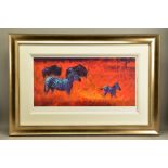 ROLF HARRIS (AUSTRALIA 1930) ' ZEBRA AND WILDEBEEST', a signed limited edition print, 160/195 with