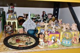 A BOX AND LOOSE CERAMICS, ORNAMENTS ETC, to include three Hummel figurines, a Miranda C Smith