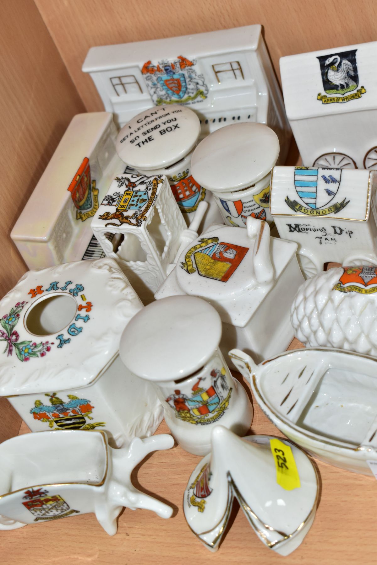 A COLLECTION OF APPROXIMATELY THIRTY FIVE PIECES OF CRESTED CHINA, including a Continental aeroplane - Image 8 of 10