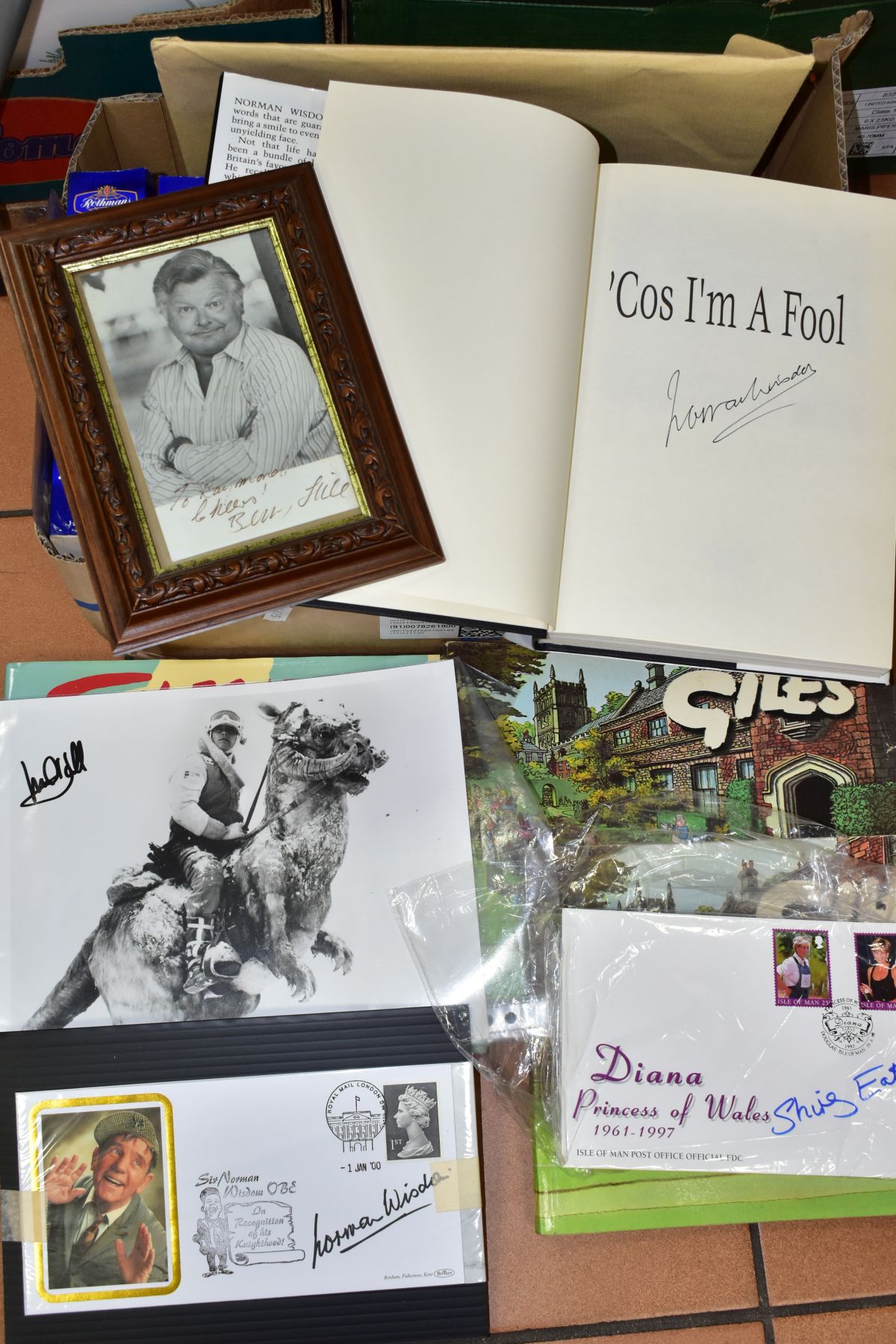 AUTOGRAPHS AND BOOKS, comprising a signed Norman Wisdom book 'Cos I'm a Fool', together with a - Image 2 of 6