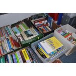 SEVEN BOXES OF HARDBACK AND PAPERBACK BOOKS, including cookery, health and well-being, wildlife,